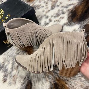 Grey Fringe Booties